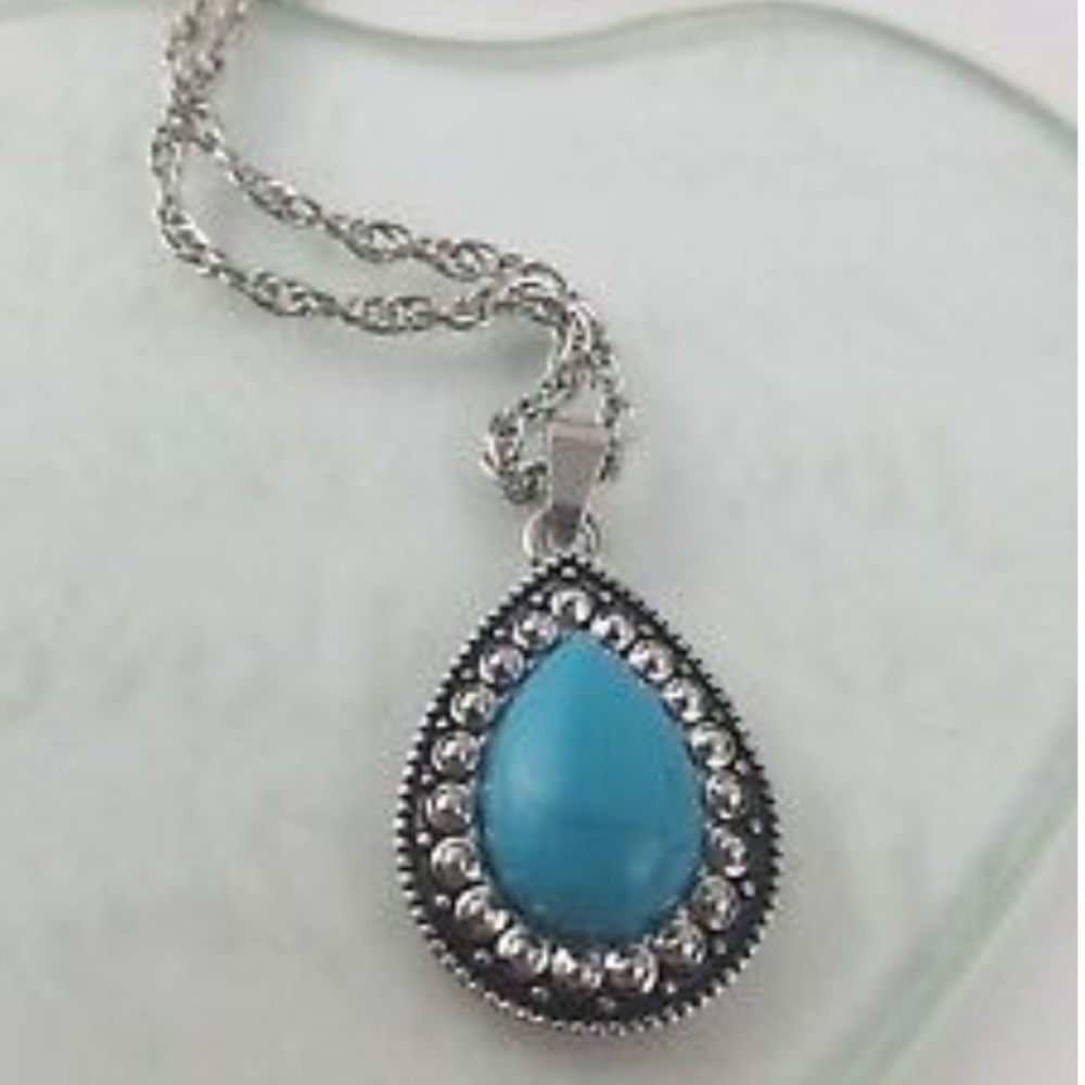 Turquoise teardrop necklace by Red velvet is NWT